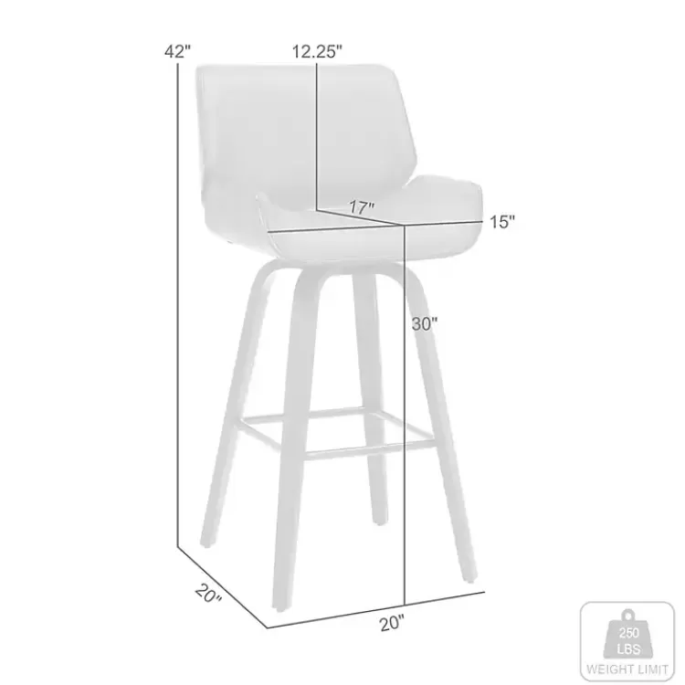 gray_faux_leather_tyler_swivel_bar_stool_8.webp Faux Leather Tyler Swivel Bar Stool>Kirklands Home Sale