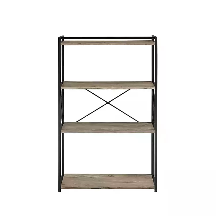 Gray Finish X Frame Open Shelf Bookcase>Kirklands Home Cheap