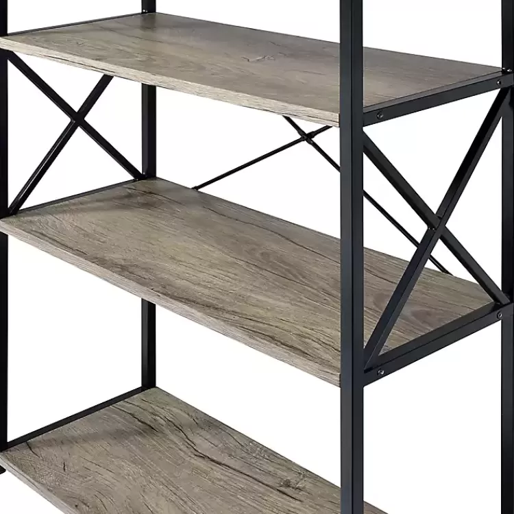 gray_finish_x_frame_open_shelf_bookcase_4.webp Gray Finish X Frame Open Shelf Bookcase>Kirklands Home Cheap