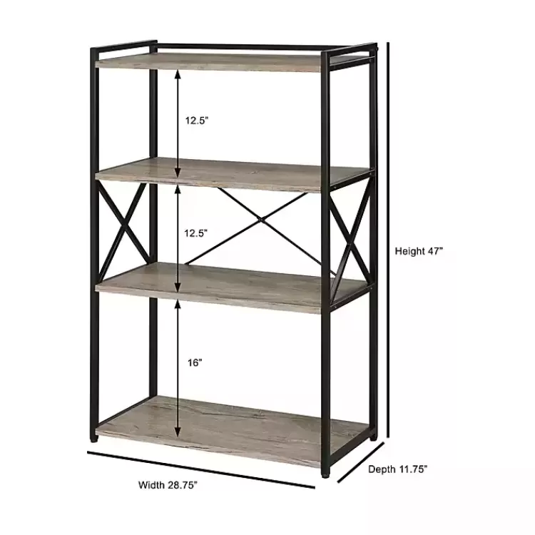 gray_finish_x_frame_open_shelf_bookcase_6.webp Gray Finish X Frame Open Shelf Bookcase>Kirklands Home Cheap