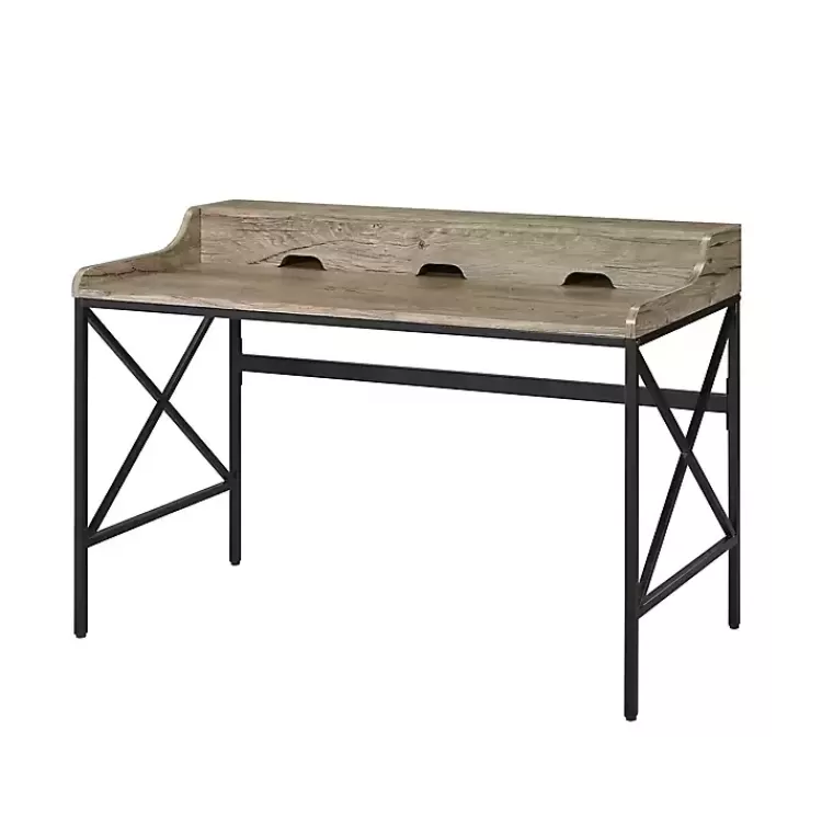 Gray Finish X Frame Wooden Hinged Top Desk>Kirklands Home Clearance