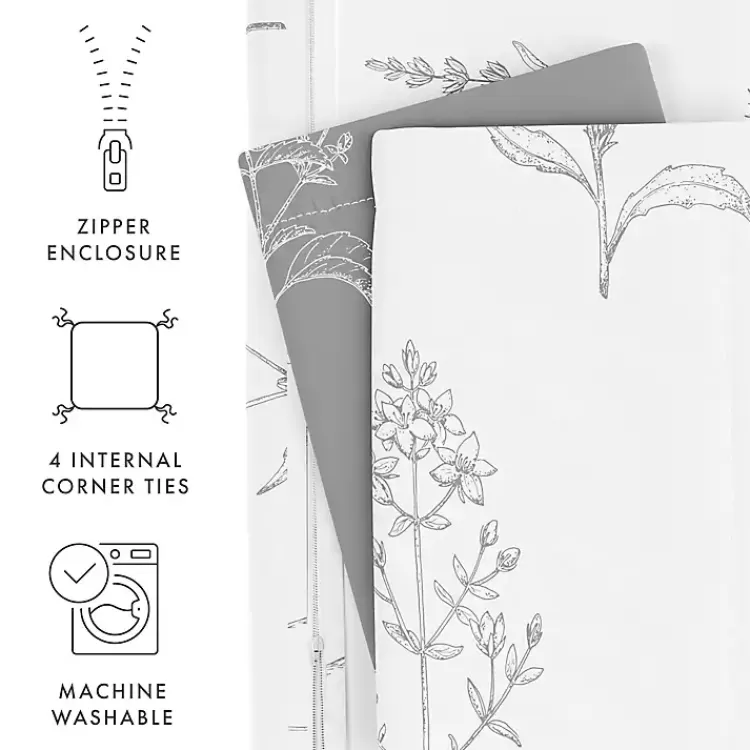 gray_floral_reversible_pc_twin_duvet_cover_set_6.webp Gray Floral Reversible 2-pc. Twin Duvet Cover Set>Kirklands Home Discount