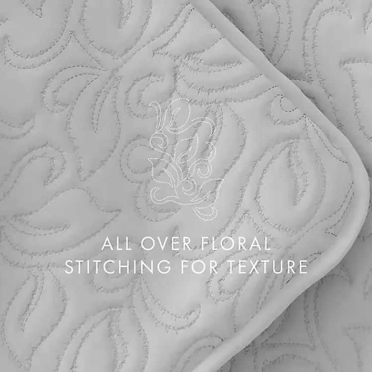 gray_floral_stitch_pc_queen_quilt_set_8.webp Floral Stitch 3-pc. Queen Quilt Set>Kirklands Home Best Sale