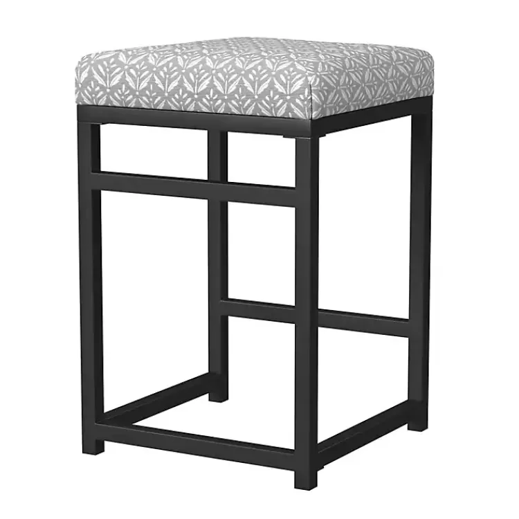 Gray Floral Upholstered Counter Stool>Kirklands Home Best Sale
