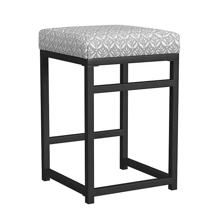 Gray Floral Upholstered Counter Stool>Kirklands Home Best Sale