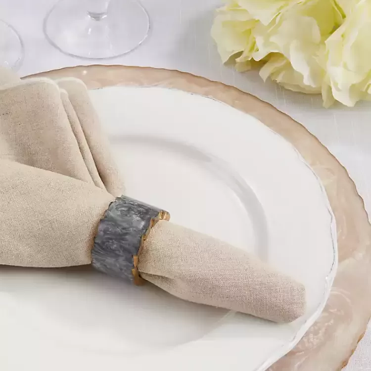 gray_geode_artistry_napkin_rings_set_of__2.webp Geode Artistry Napkin Rings, Set of 4>Kirklands Home Fashion