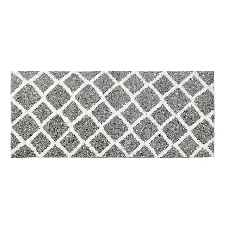 Gray Geometric Pattern Reversible Bath Mat, 60 in.>Kirklands Home Online