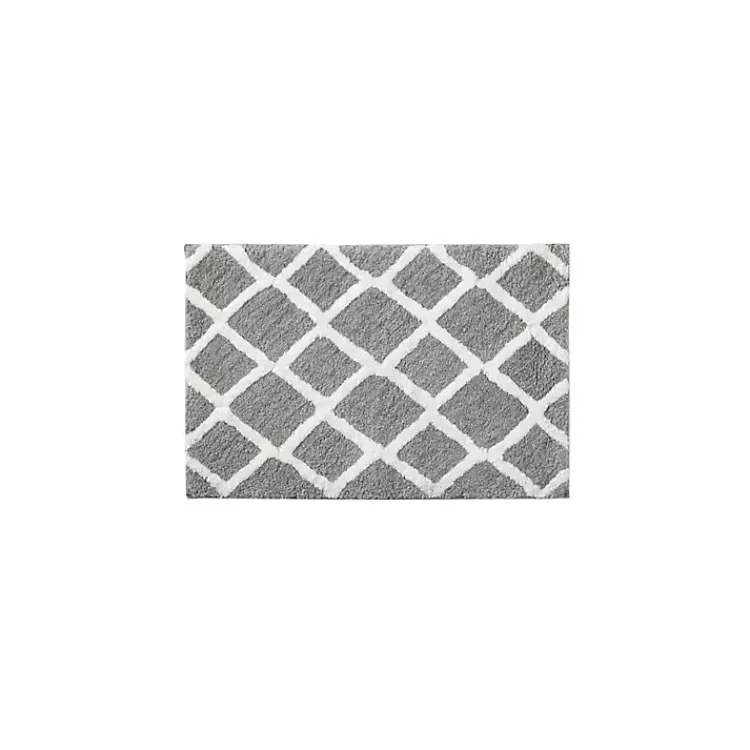 Gray Geometric Pattern Reversible Bath Mat, 34 in.>Kirklands Home Best