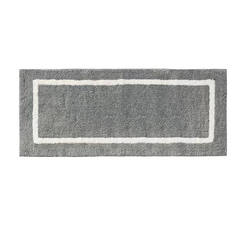 Gray Geometric Pattern Reversible Bath Mat, 60 in.>Kirklands Home Online