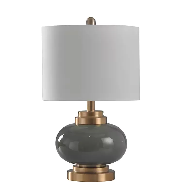 Gray Glass and Copper Metal Table Lamp>Kirklands Home Fashion