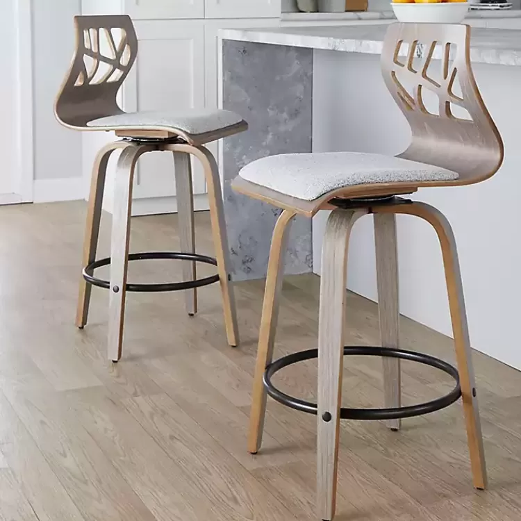 gray_golia_swivel_counter_stools_set_of__7.webp Golia Swivel Counter Stools, Set of 2>Kirklands Home Outlet