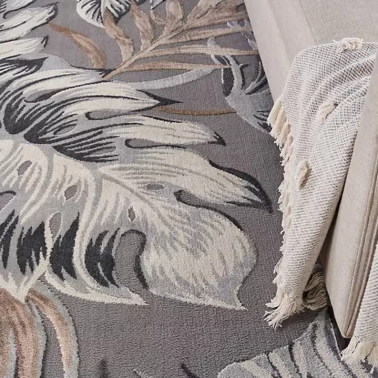 gray_grand_leaf_coastal_area_rug_x_6.webp Gray Grand Leaf Coastal Area Rug, 7x9>Kirklands Home Cheap