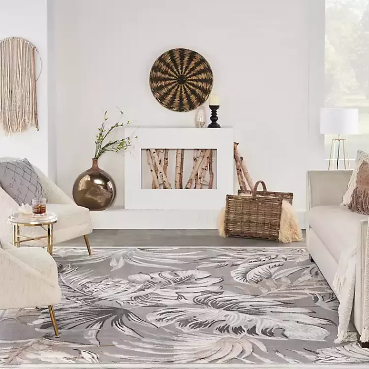 gray_grand_leaf_coastal_area_rug_x_7.webp Gray Grand Leaf Coastal Area Rug, 7x9>Kirklands Home Cheap