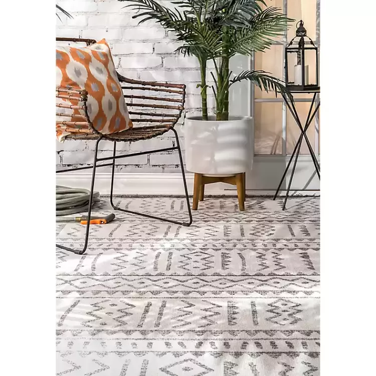gray_gretchen_tribal_outdoor_area_rug_x_3.webp Gretchen Tribal Outdoor Area Rug, 5x8>Kirklands Home Shop