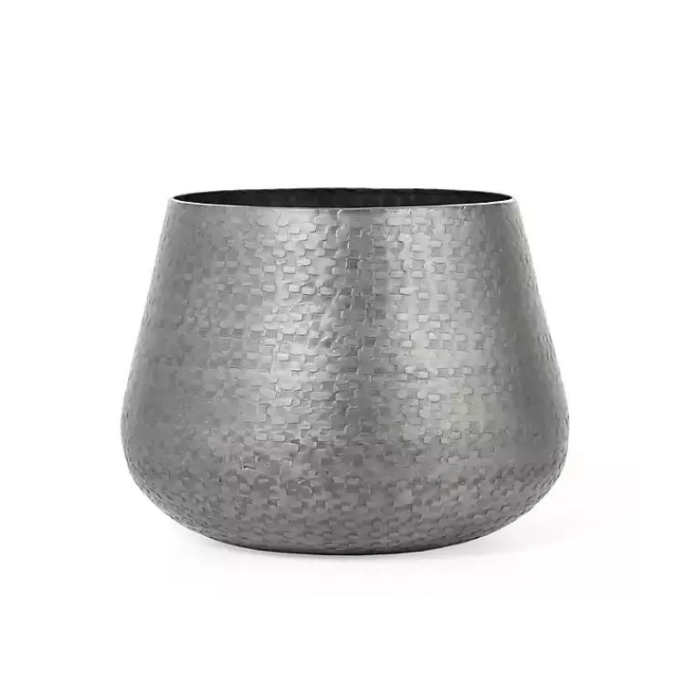 Gray Hammered Metal Retta Planter>Kirklands Home New