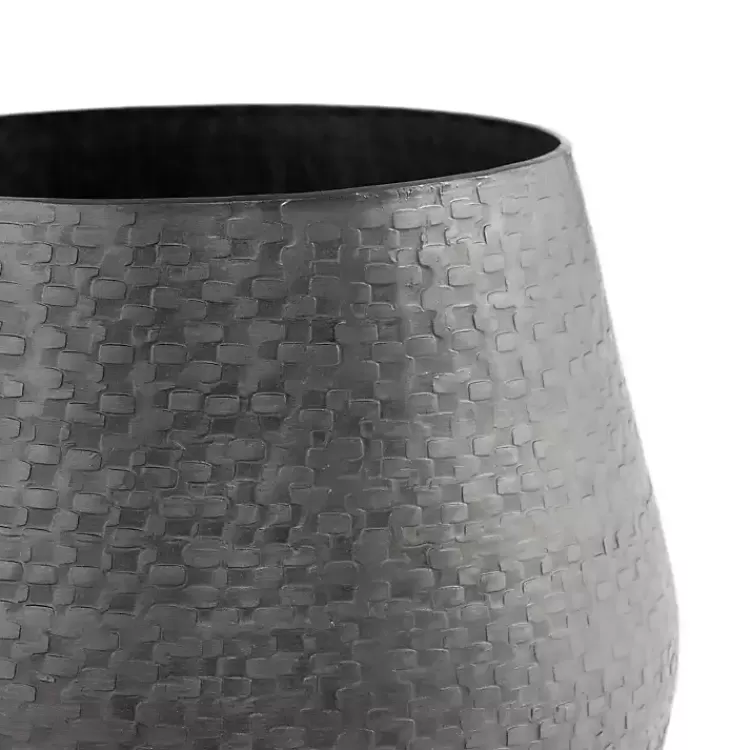 gray_hammered_metal_retta_planter_2.webp Gray Hammered Metal Retta Planter>Kirklands Home New