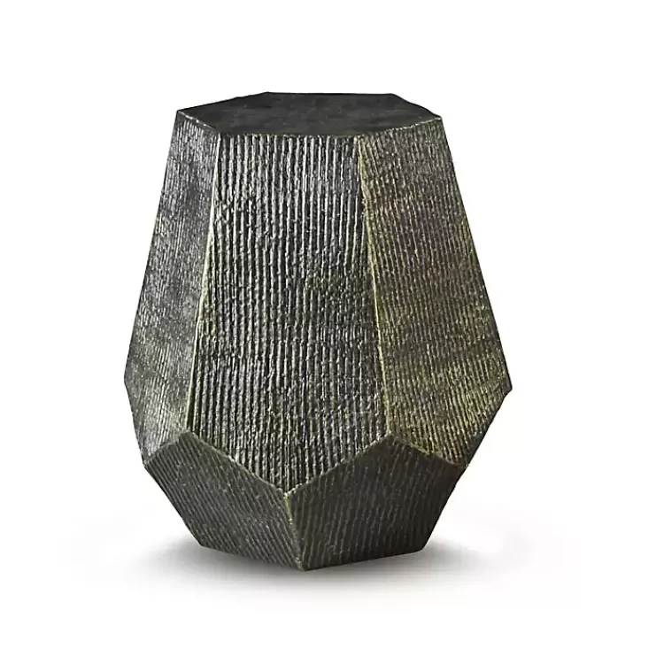 Gray Hand-Stamped Iron Hexagon Accent Table>Kirklands Home Best