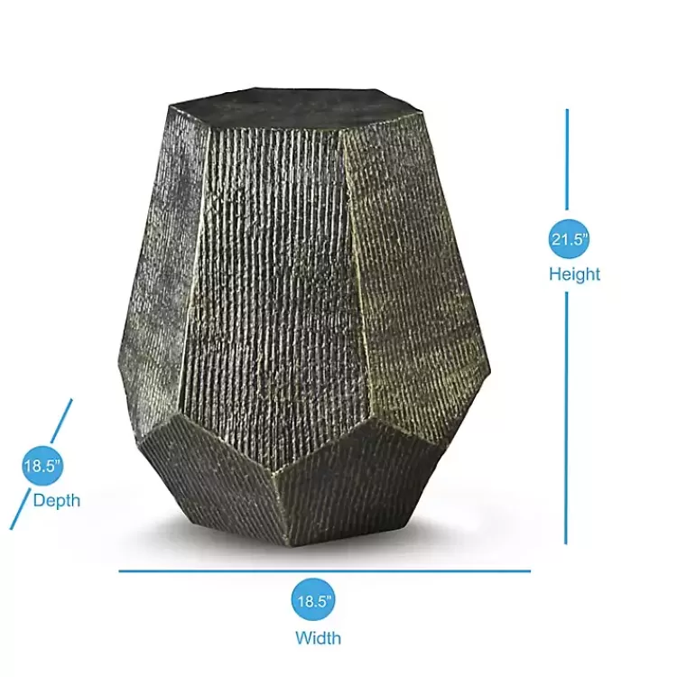 gray_handstamped_iron_hexagon_accent_table_3.webp Gray Hand-Stamped Iron Hexagon Accent Table>Kirklands Home Best
