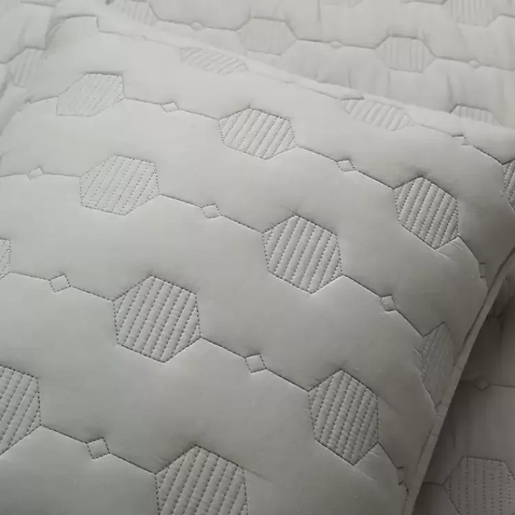gray_hexagon_honeycomb_pc_cali_king_quilt_set_4.webp Hexagon Honeycomb 3-pc. Cali King Quilt Set>Kirklands Home Best