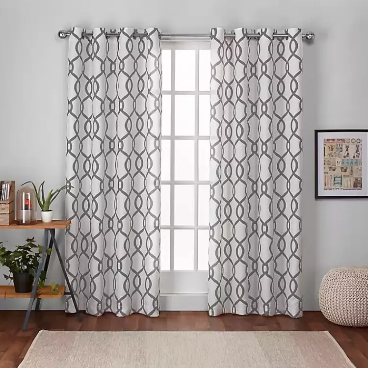Gray Kenzie Curtain Panel Set, 96 in>Kirklands Home New
