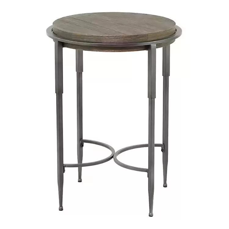 Metal & Wood Round Accent Table>Kirklands Home Shop