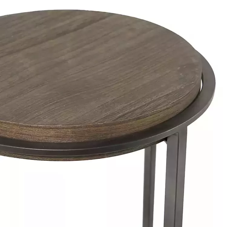 gray_metal__wood_round_accent_table_2.webp Metal & Wood Round Accent Table>Kirklands Home Shop
