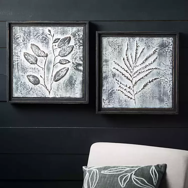 gray_metal_raised_leaf_wall_plaques_set_of__2.webp Gray Metal Raised Leaf Wall Plaques, Set of 2>Kirklands Home Outlet