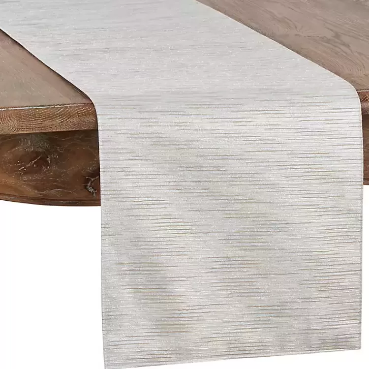 Gray Metallic Woven Stripe Table Runner>Kirklands Home Shop