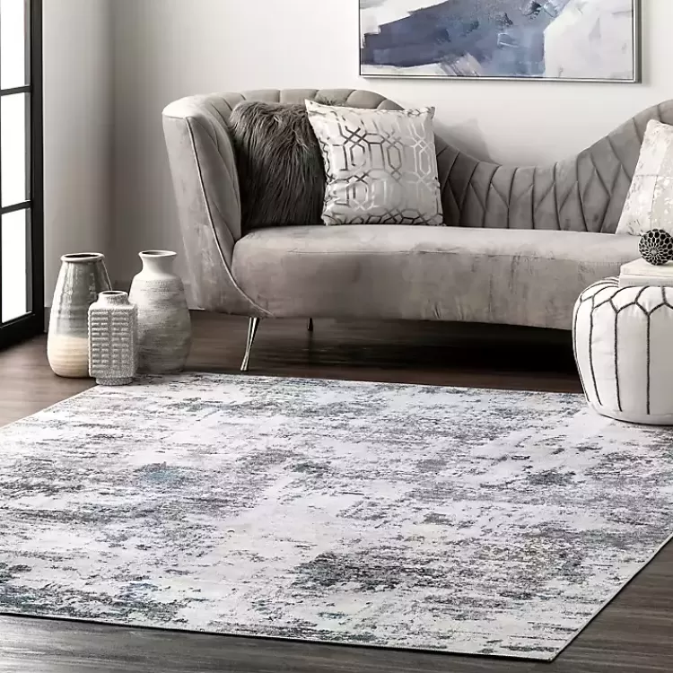 Gray Modern Abstract Washable Runner>Kirklands Home Fashion