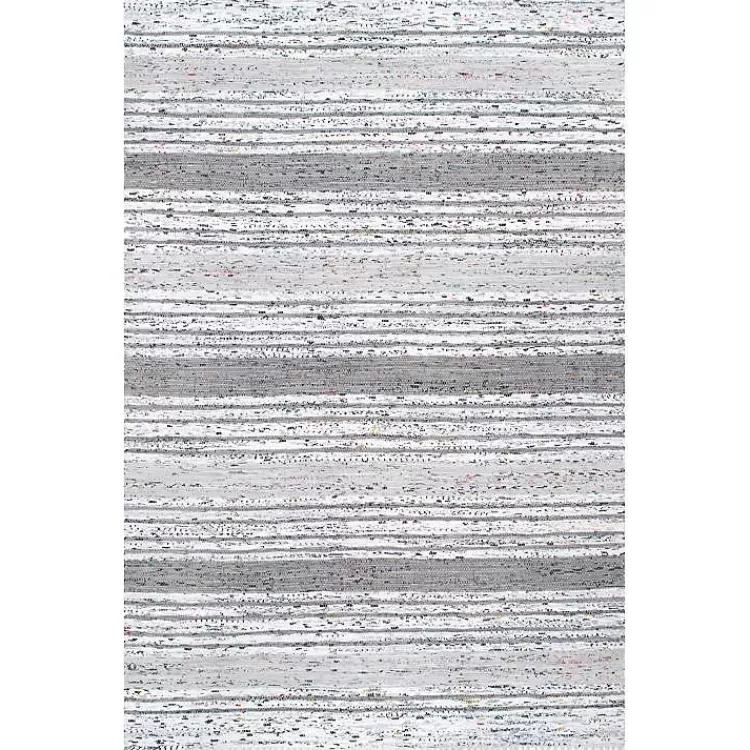 Gray Mottled Stripe Tassel Area Rug, 9x12>Kirklands Home Store