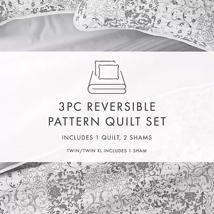 gray_patchwork_reversible_pc_queen_quilt_set_8.webp Gray Patchwork Reversible 3-pc. Queen Quilt Set>Kirklands Home Hot