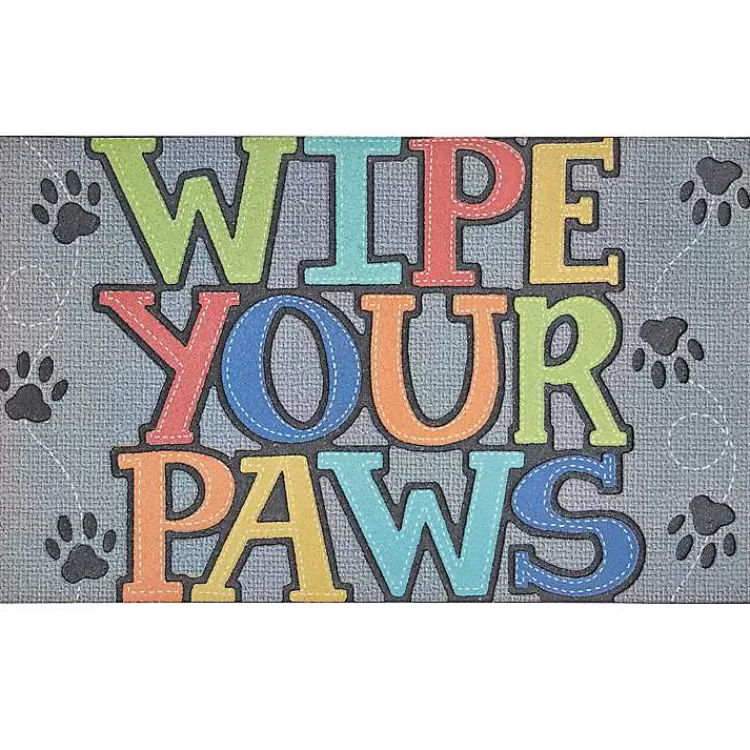 Gray Paw Stitched Doormat>Kirklands Home Clearance