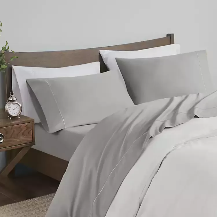 gray_pima_cotton_sateen_pc_king_sheet_set_4.webp Pima Cotton Sateen 4-pc. King Sheet Set>Kirklands Home Clearance