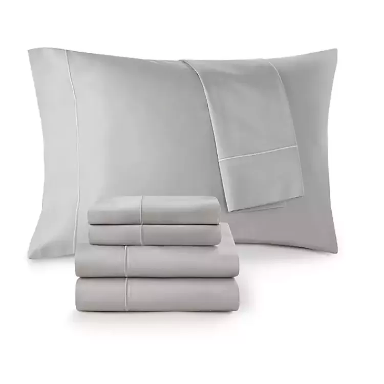 gray_pima_cotton_sateen_pc_king_sheet_set_5.webp Pima Cotton Sateen 4-pc. King Sheet Set>Kirklands Home Clearance