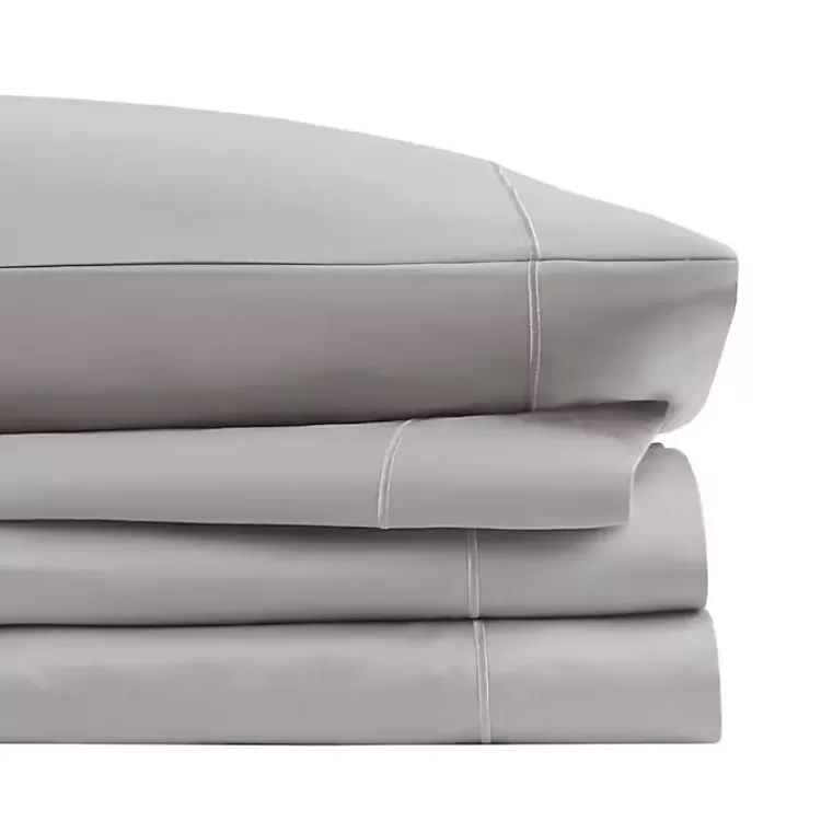 gray_pima_cotton_sateen_pc_king_sheet_set_7.webp Pima Cotton Sateen 4-pc. King Sheet Set>Kirklands Home Clearance