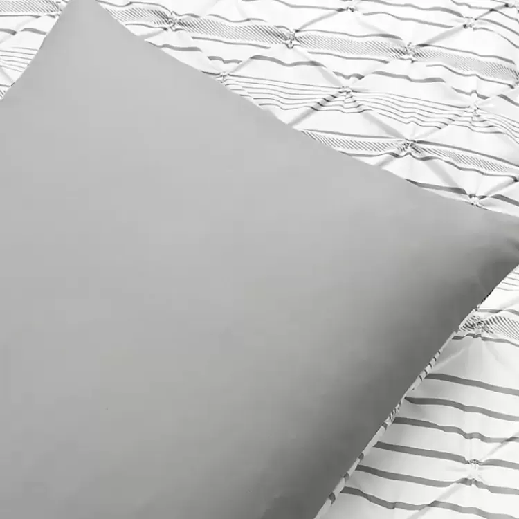 gray_pintuck_stripe_king_pc_comforter_set_4.webp Gray Pintuck Stripe King 5-pc. Comforter Set>Kirklands Home New