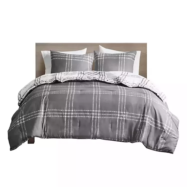 Gray Plaid Dayton 3-pc. Full/Queen Comforter Set>Kirklands Home Fashion