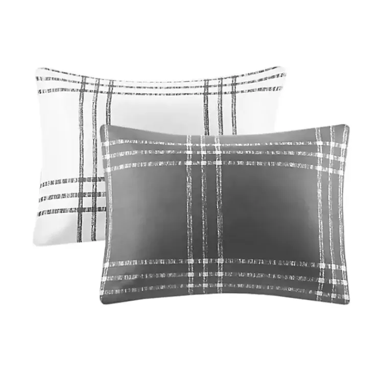gray_plaid_dayton_pc_king_comforter_set_4.webp Gray Plaid Dayton 3-pc. King Comforter Set>Kirklands Home Store