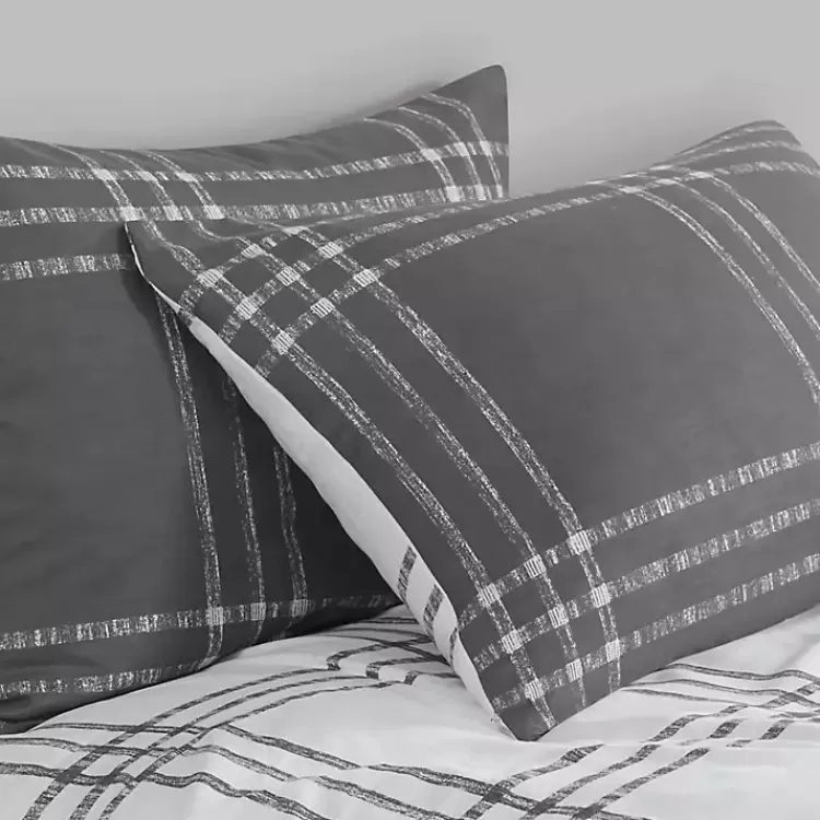 gray_plaid_dayton_pc_king_comforter_set_6.webp Gray Plaid Dayton 3-pc. King Comforter Set>Kirklands Home Store