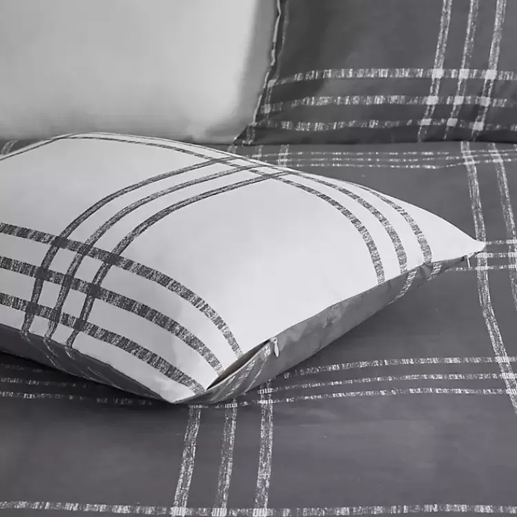gray_plaid_dayton_pc_king_comforter_set_7.webp Gray Plaid Dayton 3-pc. King Comforter Set>Kirklands Home Store