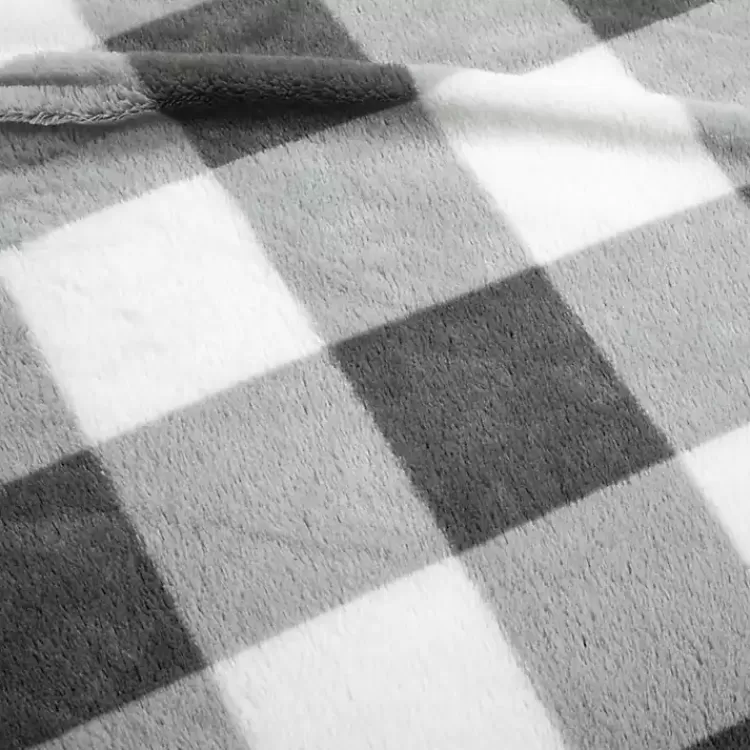 gray_plaid_faux_fur_pc_king_comforter_set_2.webp Gray Plaid Faux Fur 3-pc. King Comforter Set>Kirklands Home Hot