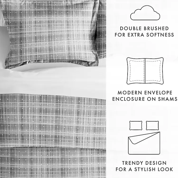 gray_plaid_polka_dot_pc_twin_duvet_cover_set_5.webp Plaid Polka Dot 2-pc. Twin Duvet Cover Set>Kirklands Home Best