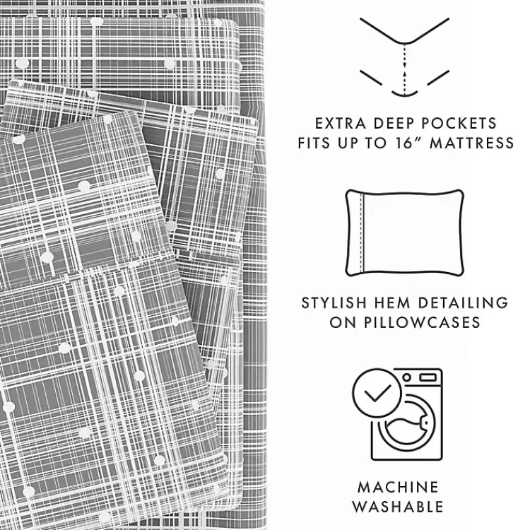 gray_plaid_polka_dot_pc_twin_sheet_set_5.webp Plaid Polka Dot 3-pc. Twin Sheet Set>Kirklands Home New