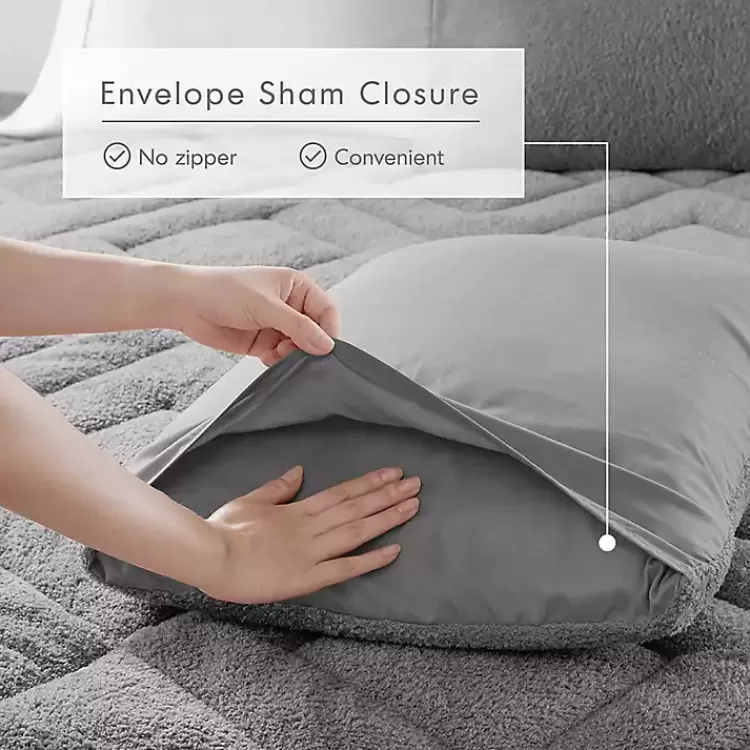 gray_quilted_teddy_pc_king_comforter_set_5.webp Quilted Teddy 3-pc. King Comforter Set>Kirklands Home Outlet