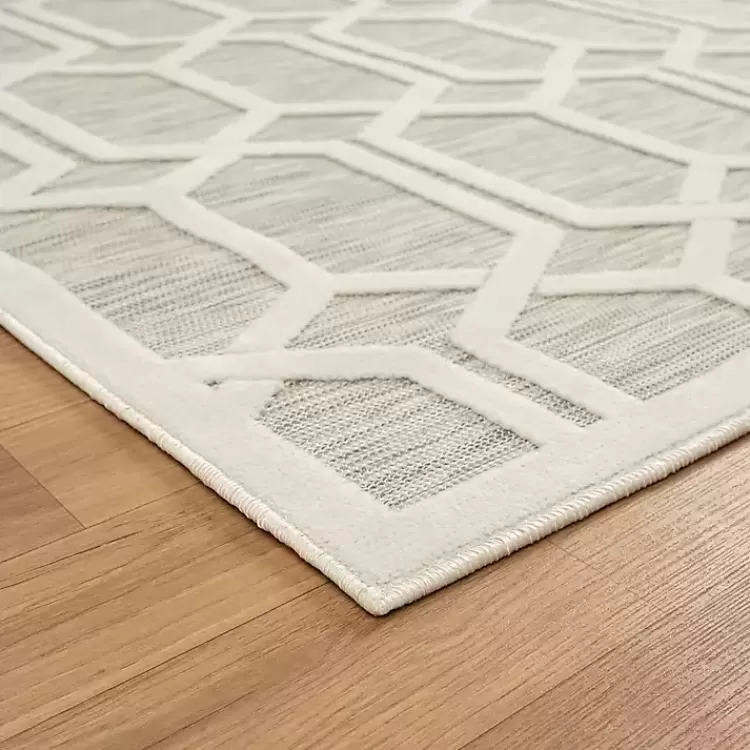 gray_raised_honeycomb_indooroutdoor_area_rug_x_5.webp Gray Raised Honeycomb Indoor/Outdoor Area Rug, 7x9>Kirklands Home Hot