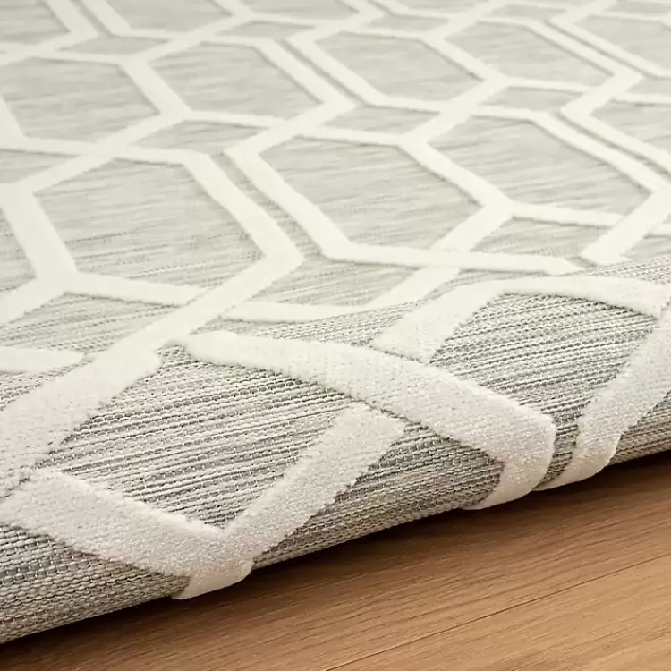 gray_raised_honeycomb_indooroutdoor_area_rug_x_6.webp Gray Raised Honeycomb Indoor/Outdoor Area Rug, 7x9>Kirklands Home Hot