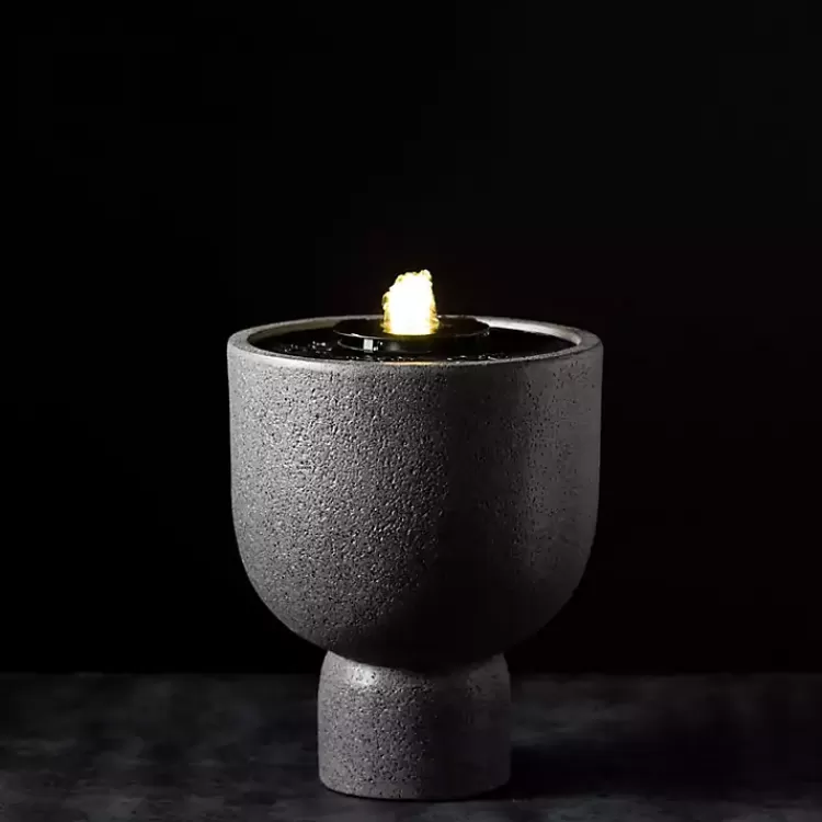 gray_resin_pedestal_outdoor_fountain__in_3.webp Resin Pedestal Outdoor Fountain, 13 in.>Kirklands Home Fashion