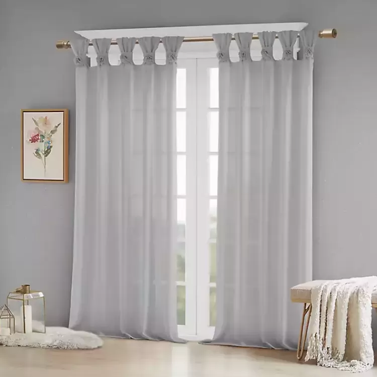 Gray Rosette Tab Top Curtain Panel, 84 in.>Kirklands Home Best