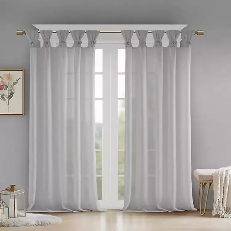 Gray Rosette Tab Top Curtain Panel, 84 in.>Kirklands Home Best