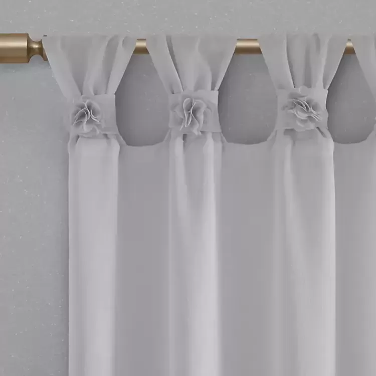 gray_rosette_tab_top_curtain_panel__in_3-2.webp Rosette Tab Top Curtain Panel, 63 in.>Kirklands Home Outlet